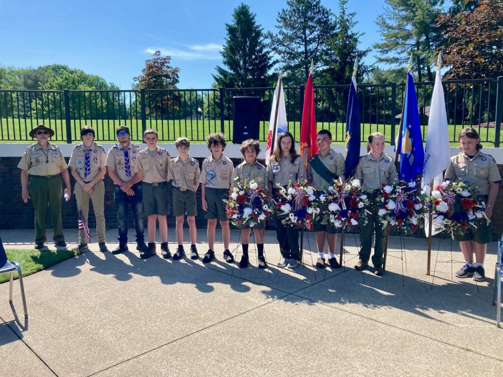 Scouts at VFW ceremony
